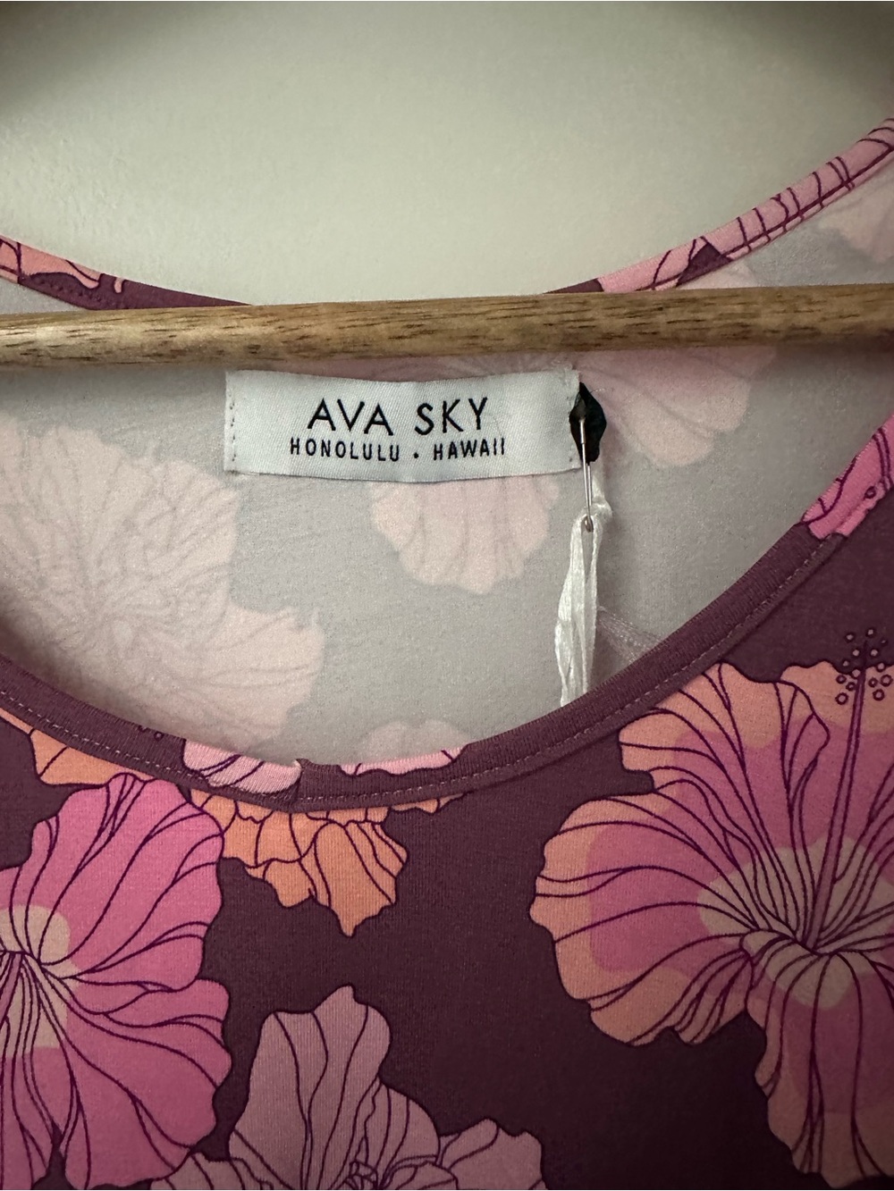 Ava Sky Top Samaya Romance Summer Hibiscus Sise S - Picture 3 of 7